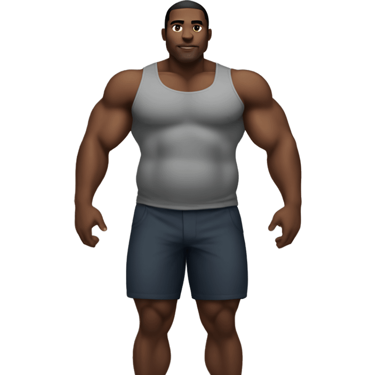 muscular black man with fat belly emoji