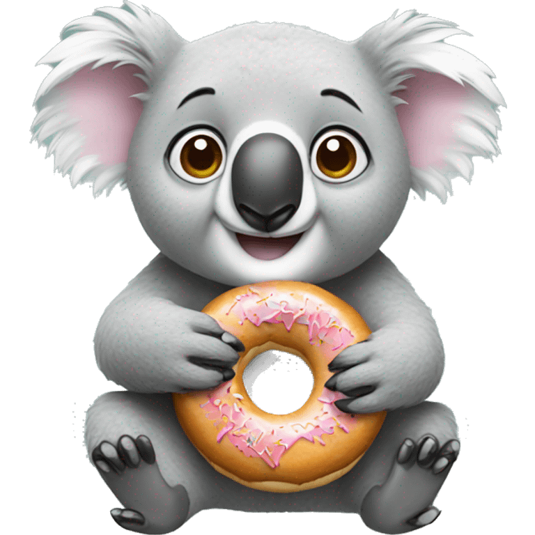 koala eating a donut emoji