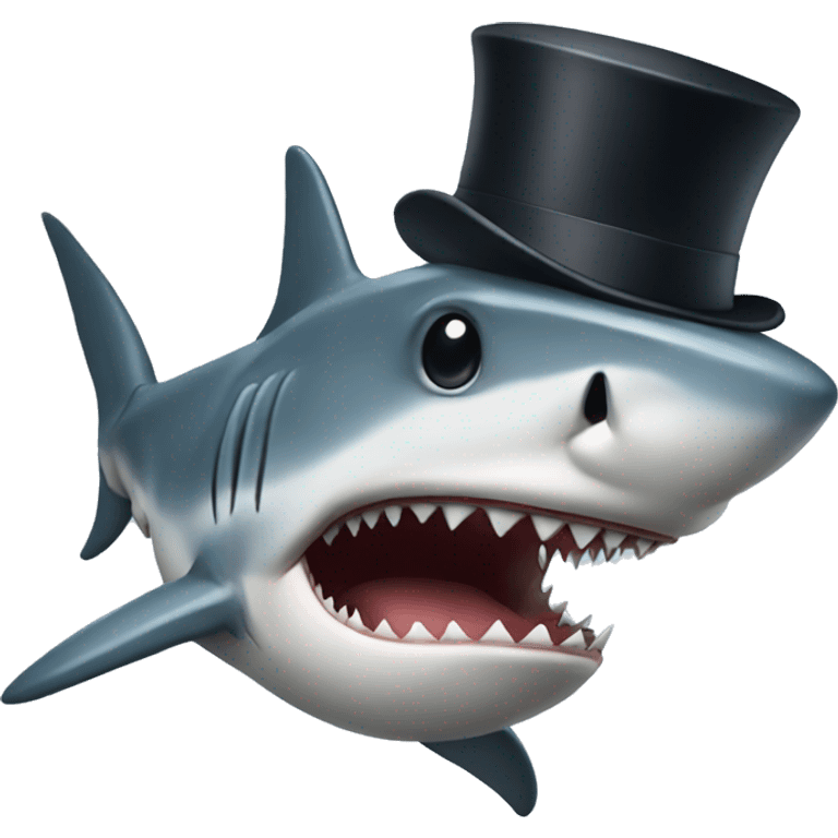 shark with tophat emoji