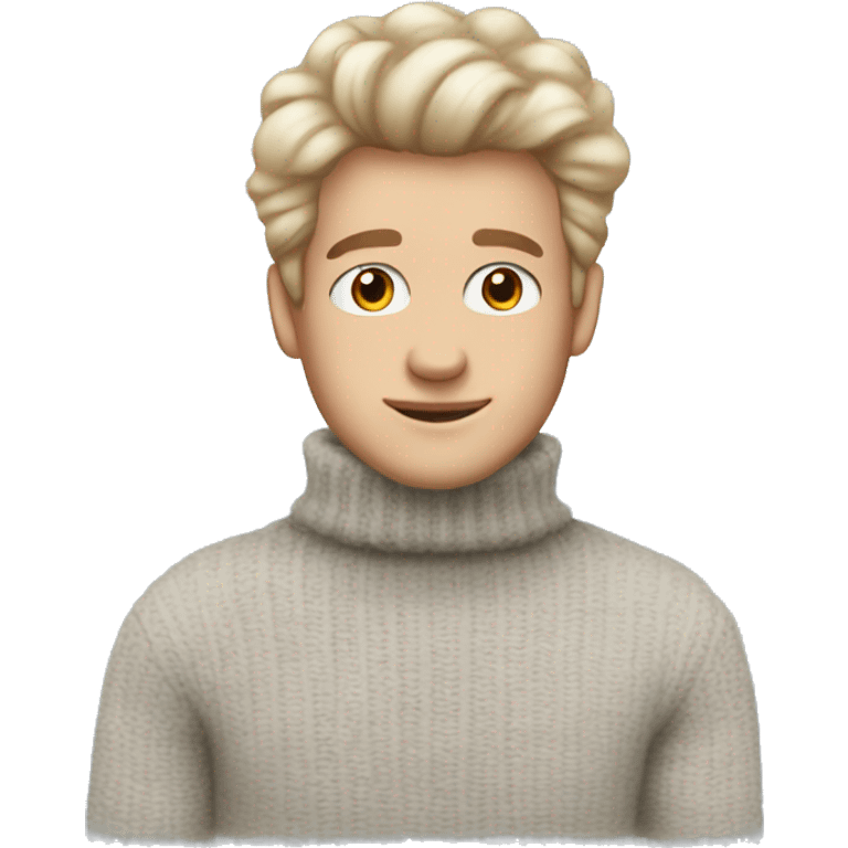 Pale guy Fluffy turtleneck sweater  emoji