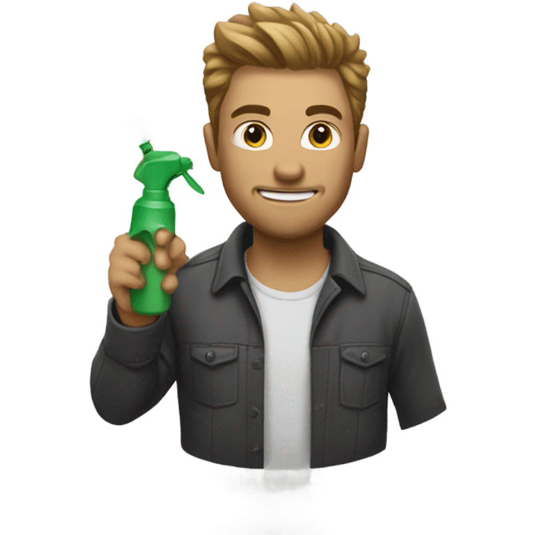 caleb hammer with spray bott emoji