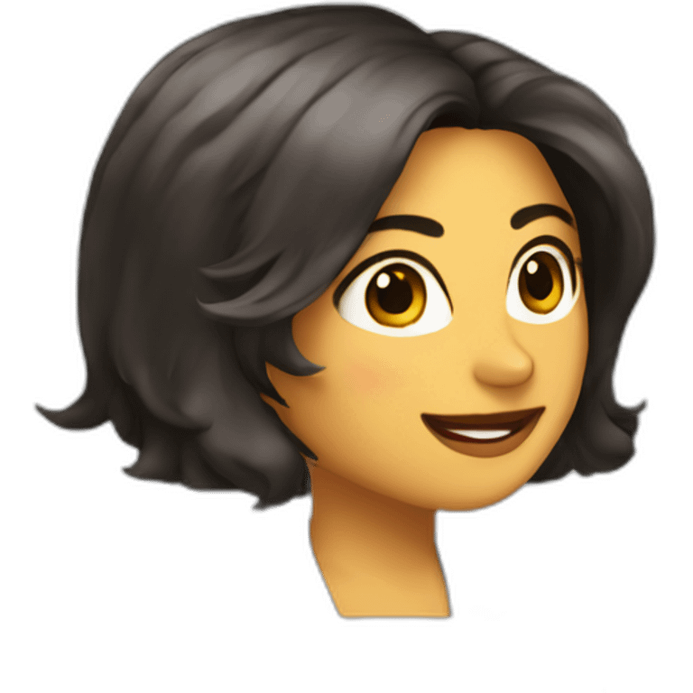 Secretaria joven morena cabello largo emoji