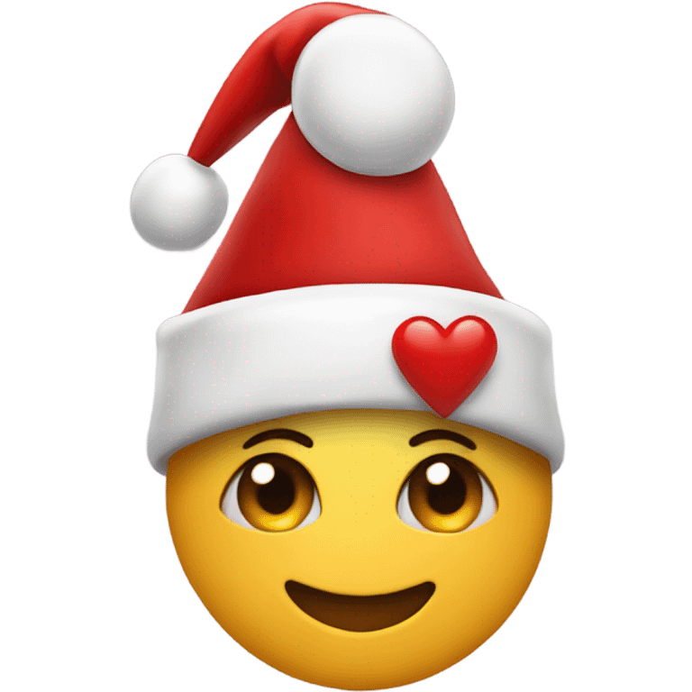 Heart with Xmas hat emoji