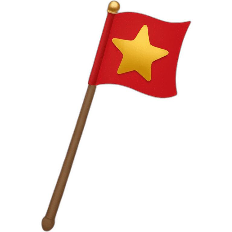 Flag with a red background and a golden Hammer and a golden circle with a golden star on the top emoji