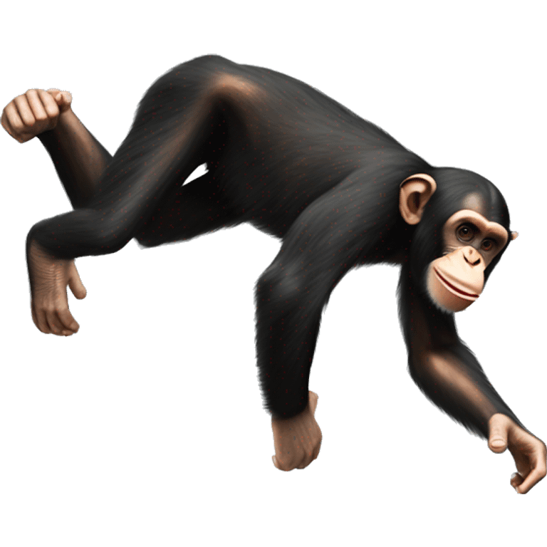 Chimpanzee doing a backflip emoji