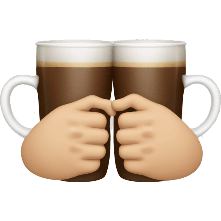 cheers with coffee cups. similar to with beer, but with coffee cups emoji