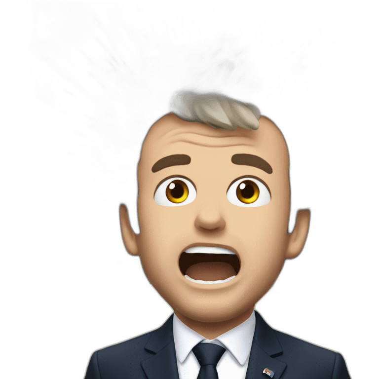 emmanuel macron exploding-head emoji