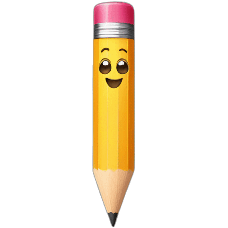 pencil with a happy face emoji