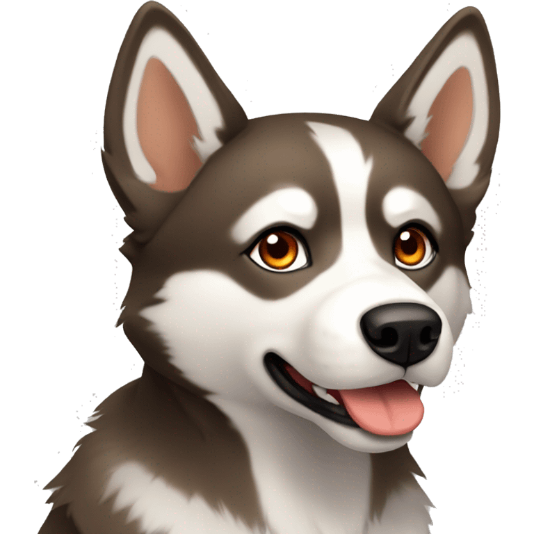 husky light brown with orange eyes  emoji