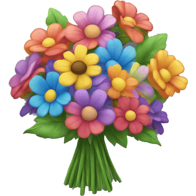 rainbow flower bouquet  emoji