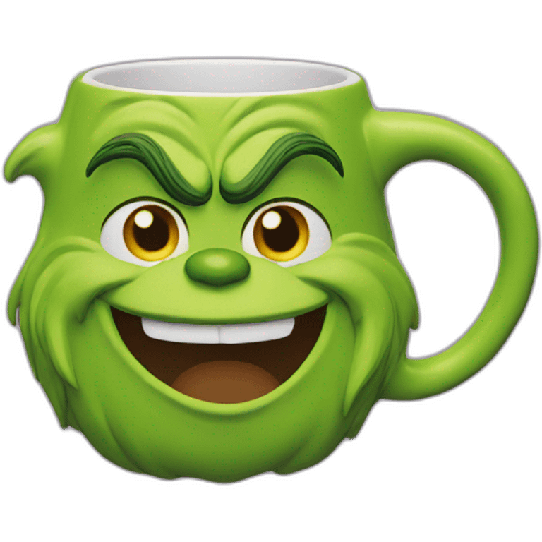 Grinch face shaped mug emoji