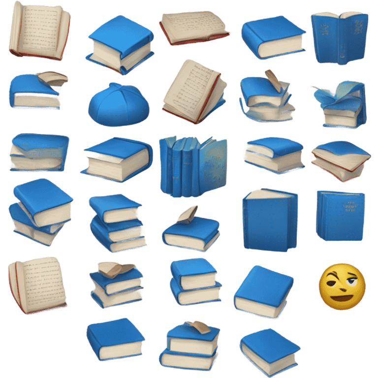 Blue New Year's books emoji