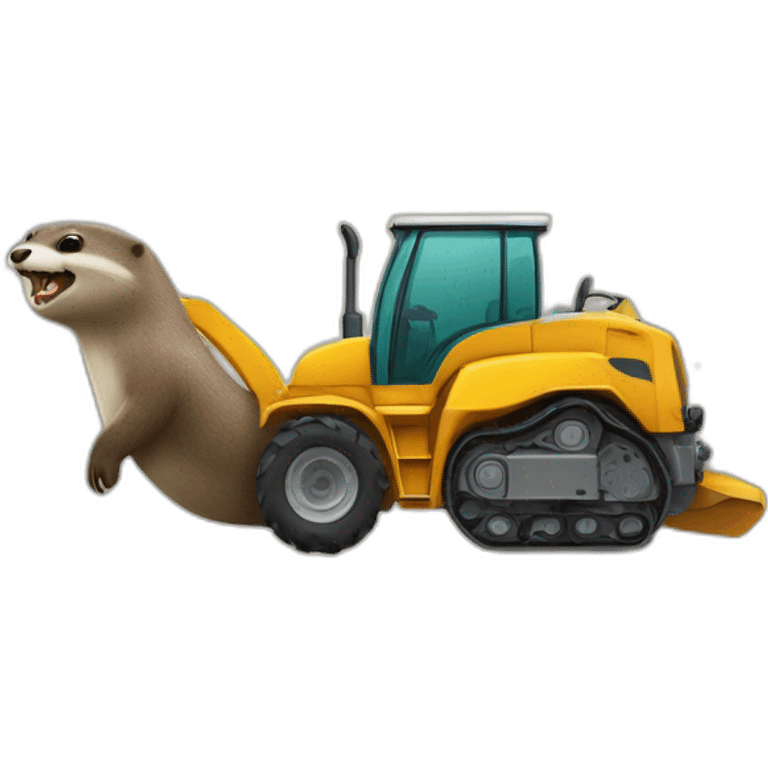 Loutre dans un tractopel emoji