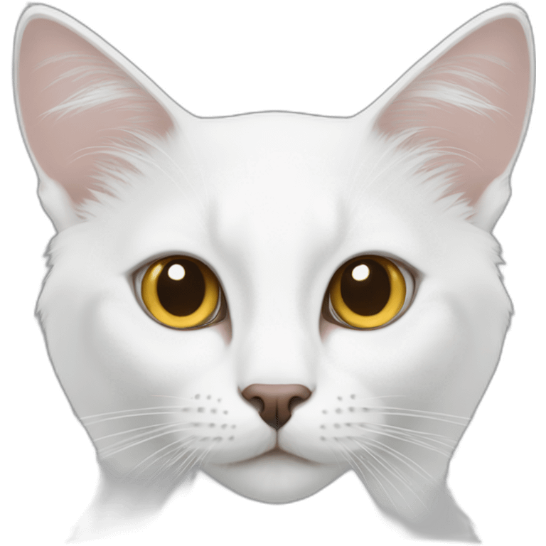 White somali cat with almond eyes emoji