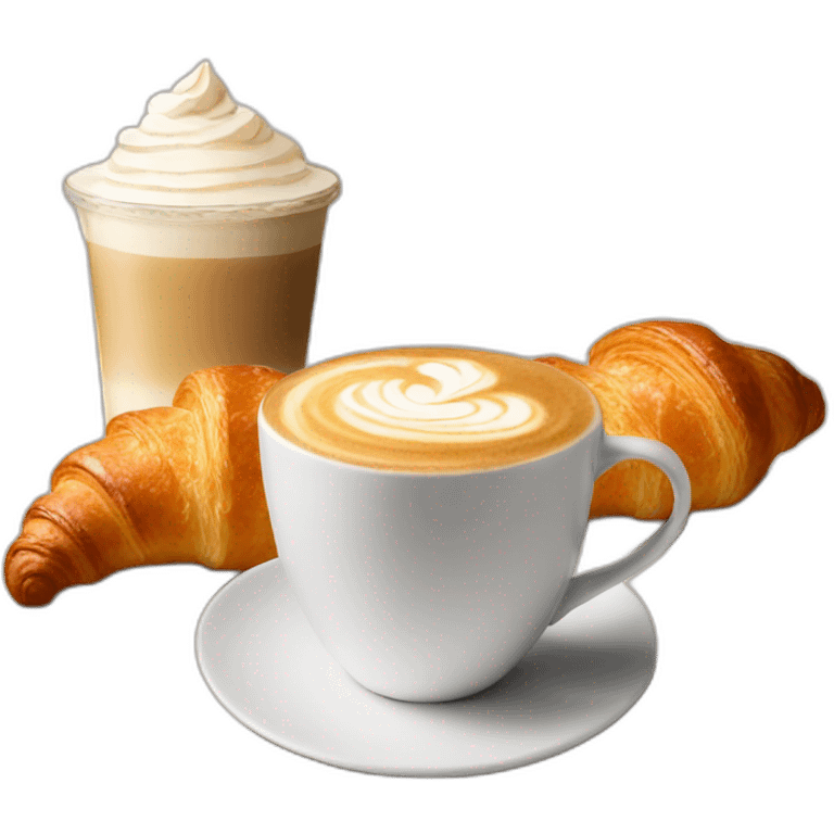 latte and croissant emoji