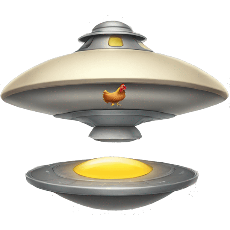 chicken in a flying saucer emoji