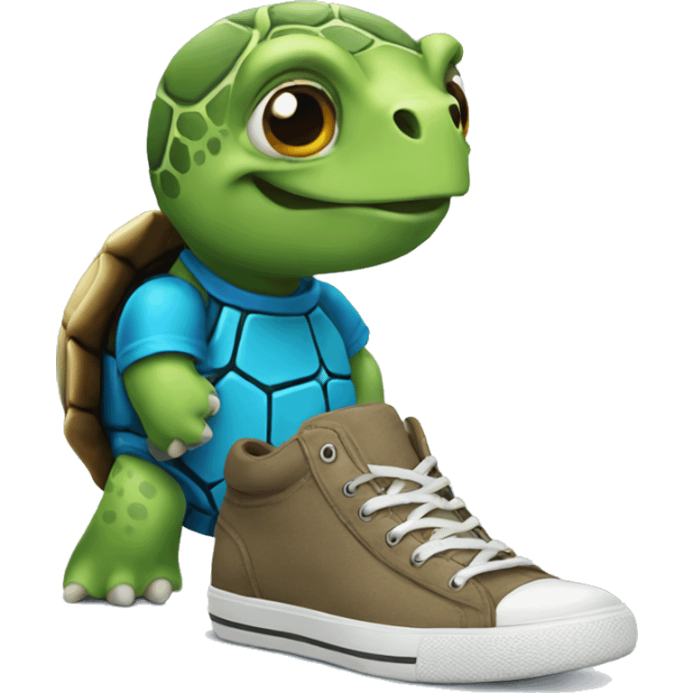 turtle wearing shoes emoji