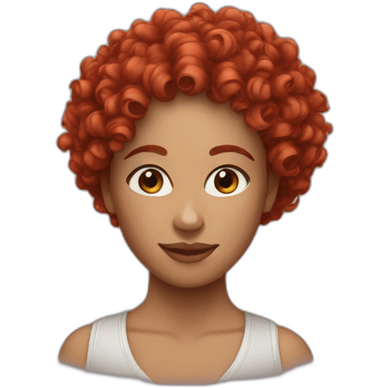 woman red curly hair emoji