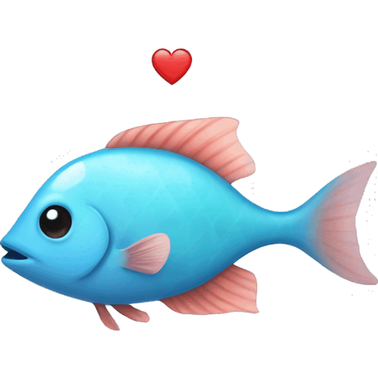 light blue fishy with heart emoji