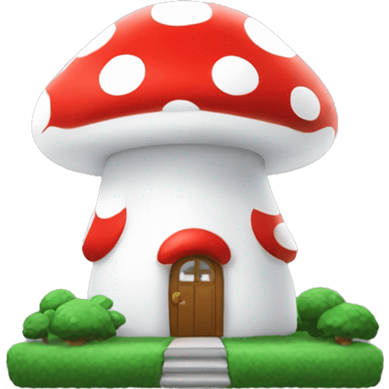 Mario-style Mushroom White-House emoji