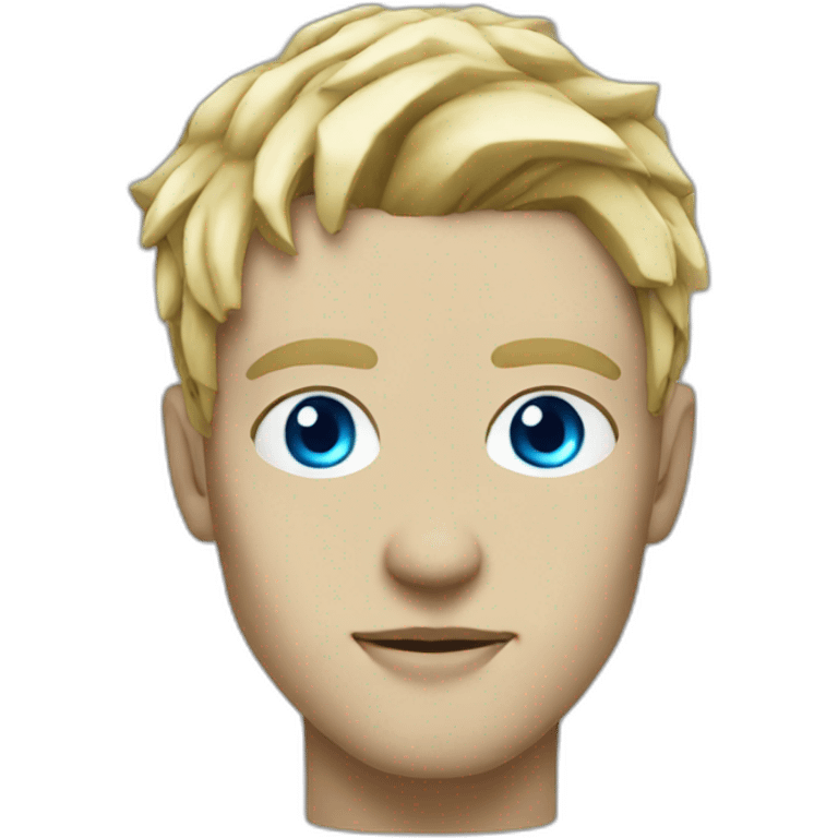 Blond cyberpunk man blue eyes emoji