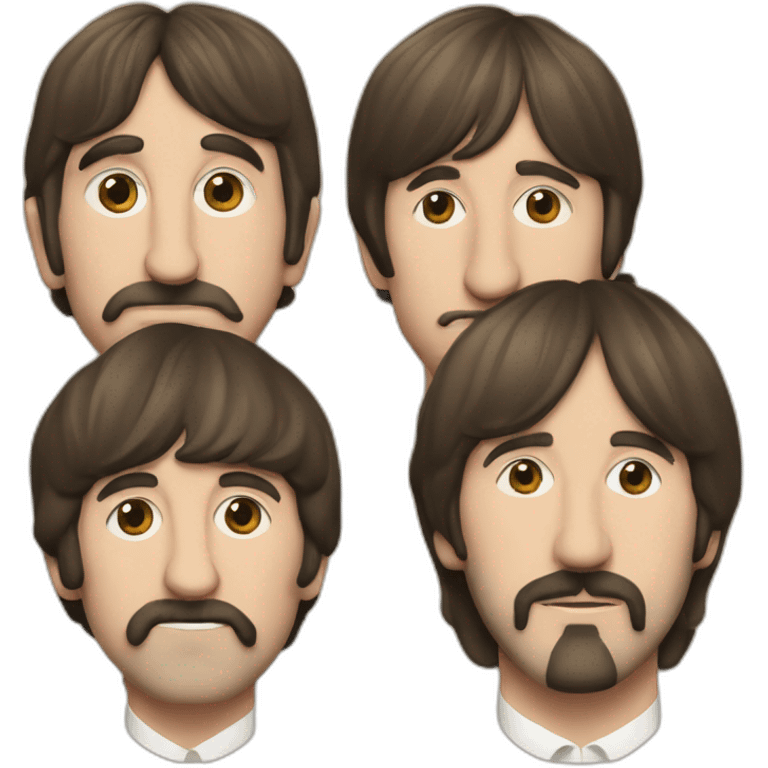 The Beatles, John, Paul, George, and Ringo emoji