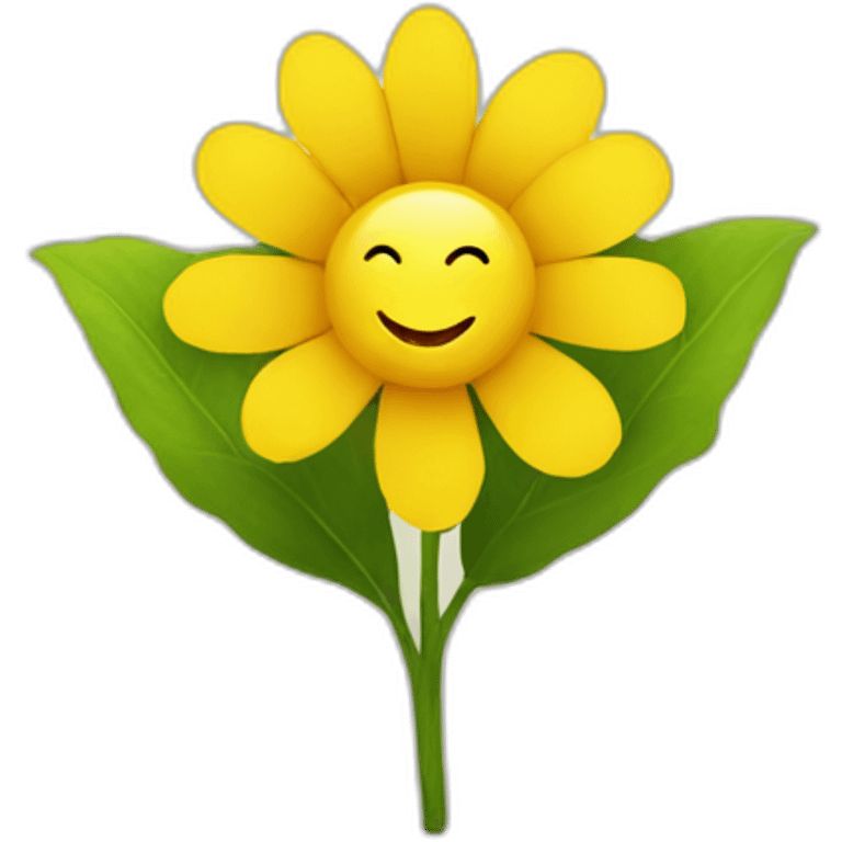 yellow flower with a face emoji