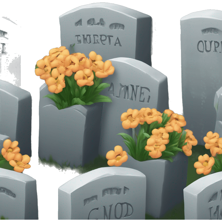 Tombstones with flowers  emoji