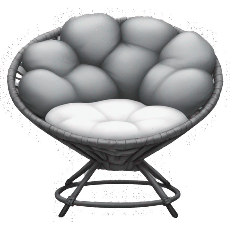 Gray Papasan chair with white pillow emoji