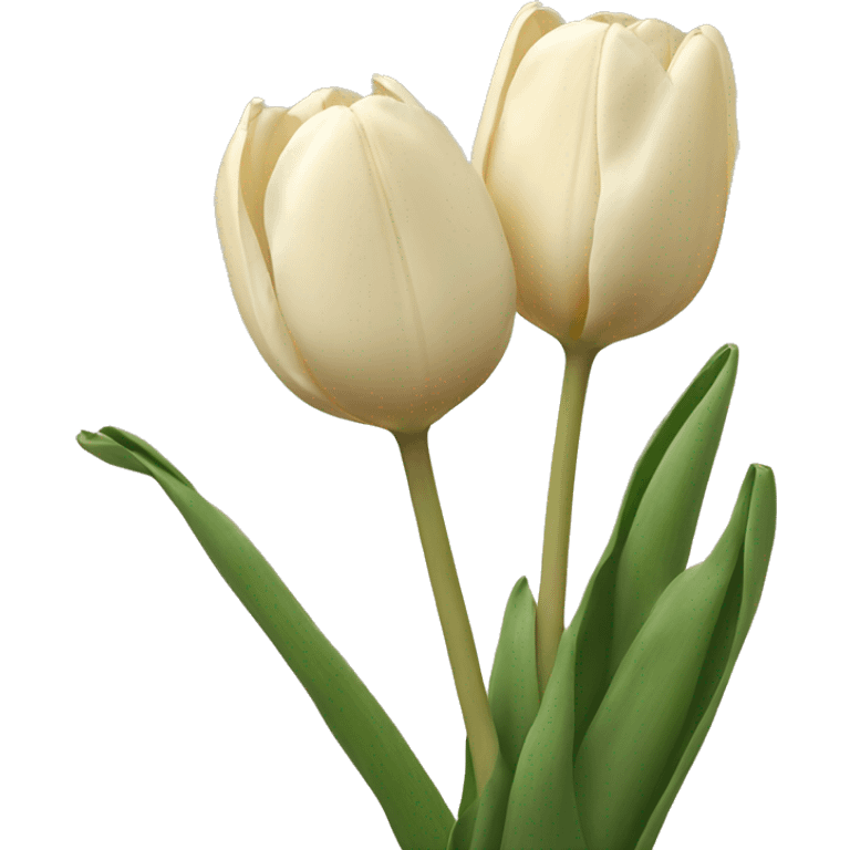 Cream colored tulips emoji