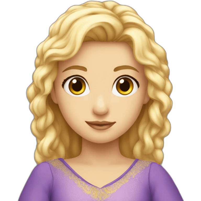 Una princesa rubia ojos azules y pelo largo  emoji