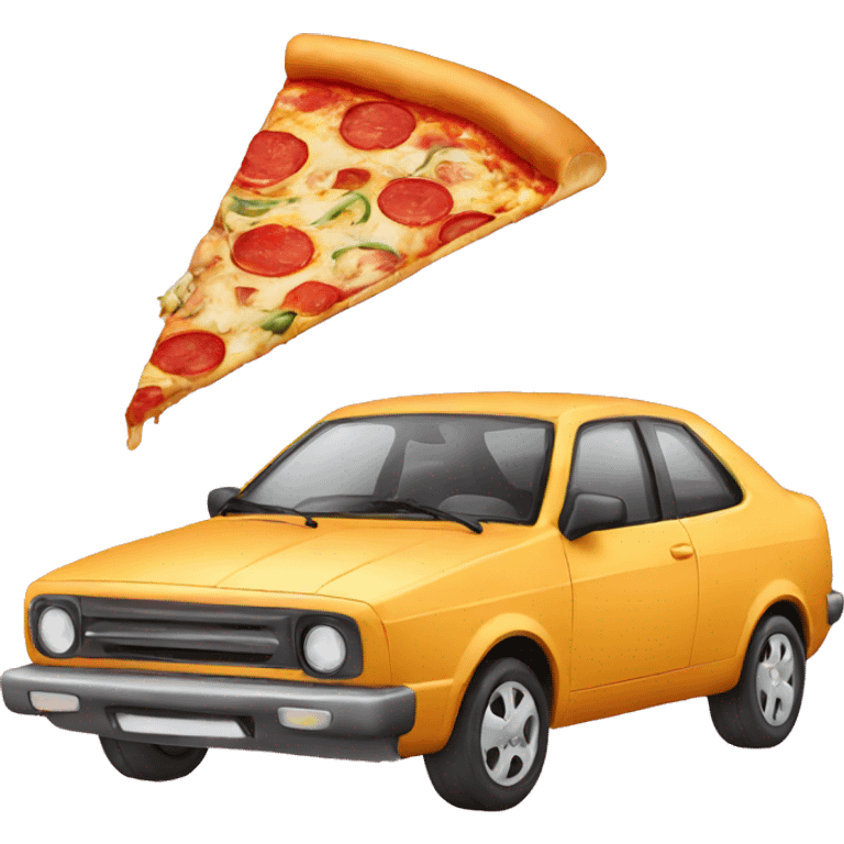 car with pizza emoji