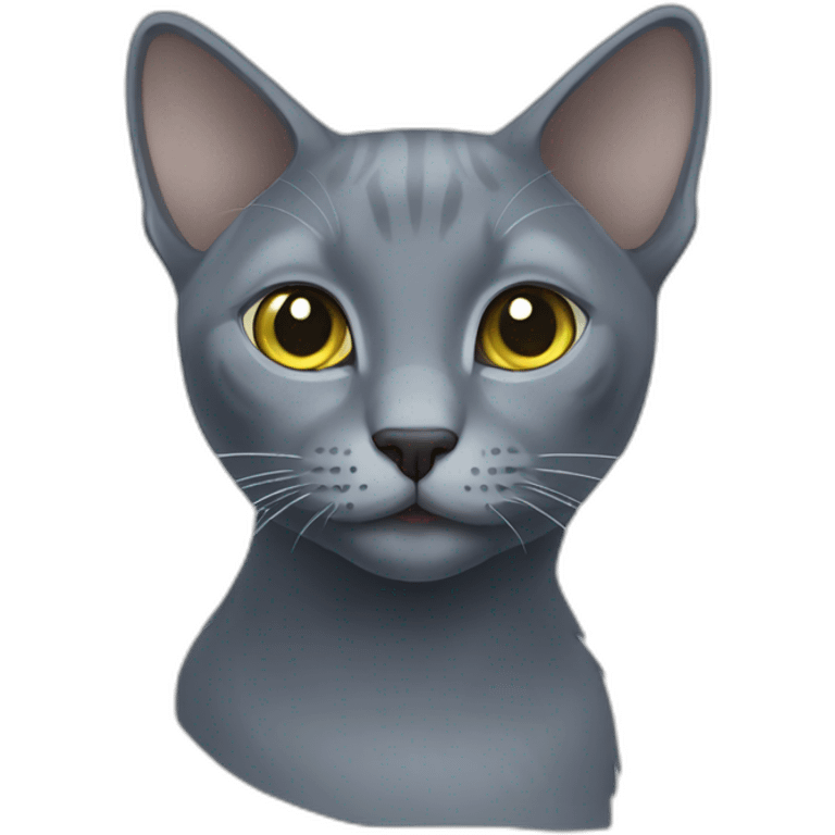 fully grey cat russian blue emoji