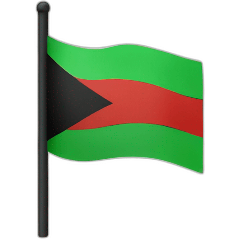 Flag with a horizontal black triangle and two strips red and green  emoji