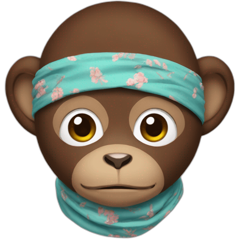 monkey with bandana face mask emoji