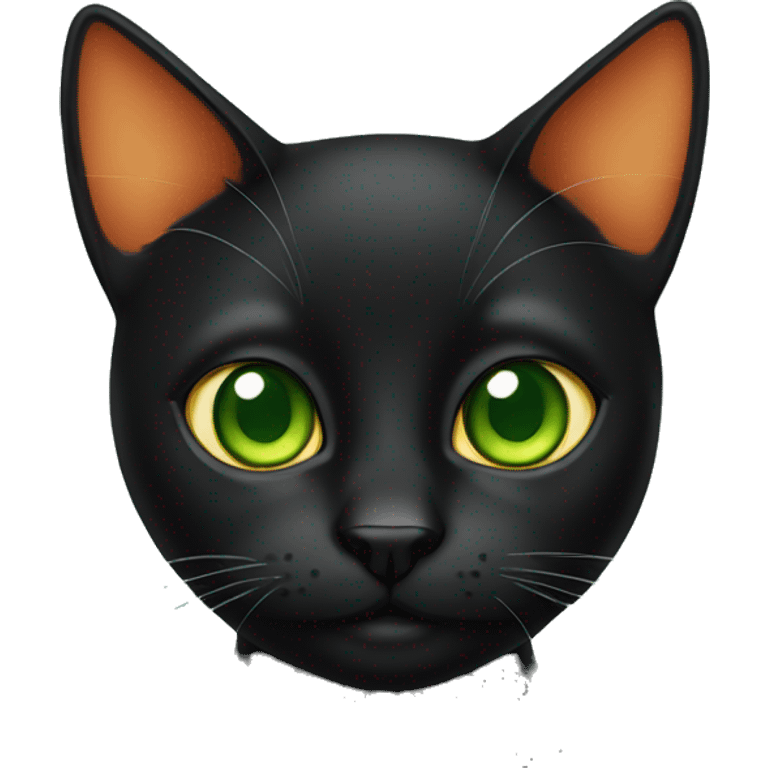 Black and orange cat with green eyes  emoji