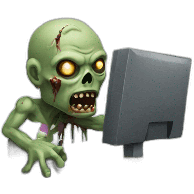 zombie with computer emoji