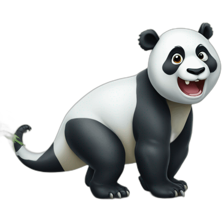 Panda sur un dinosaure emoji