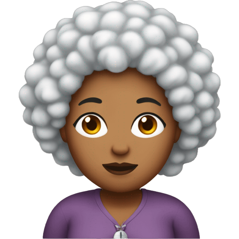 fat ice spice, black woman with curly red afro emoji