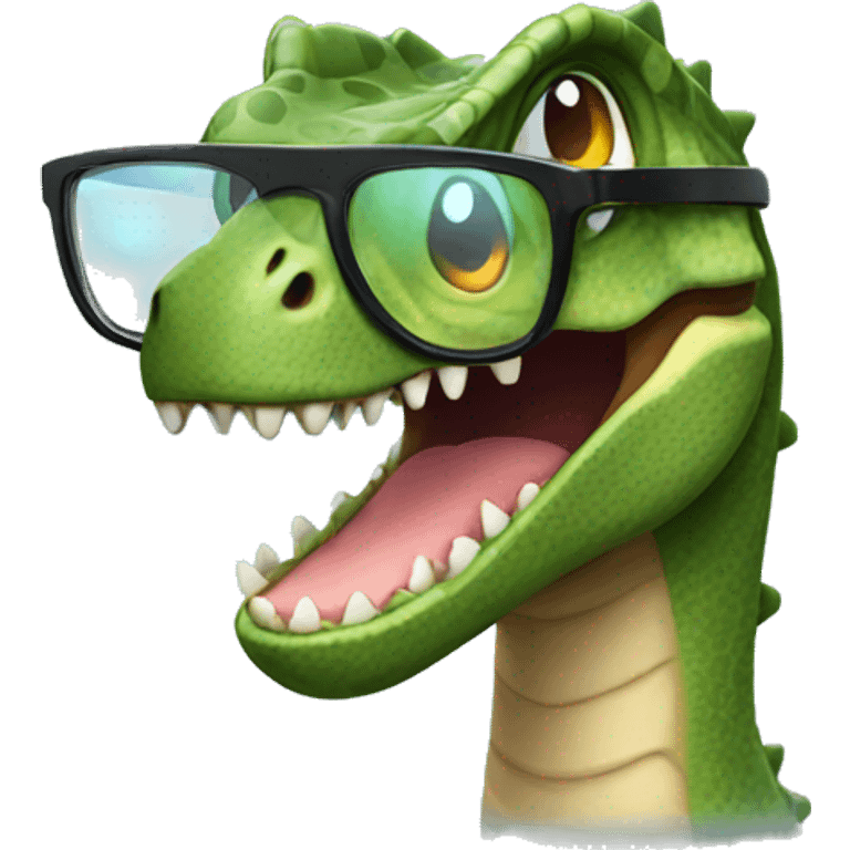 Dinosaure avec des lunettes  emoji