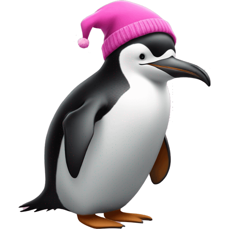 pinguin with a pink hat emoji