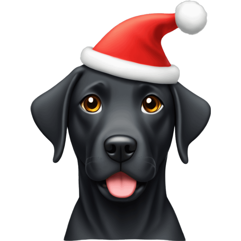 Labrador schwarz mit weihnachtsmütze emoji