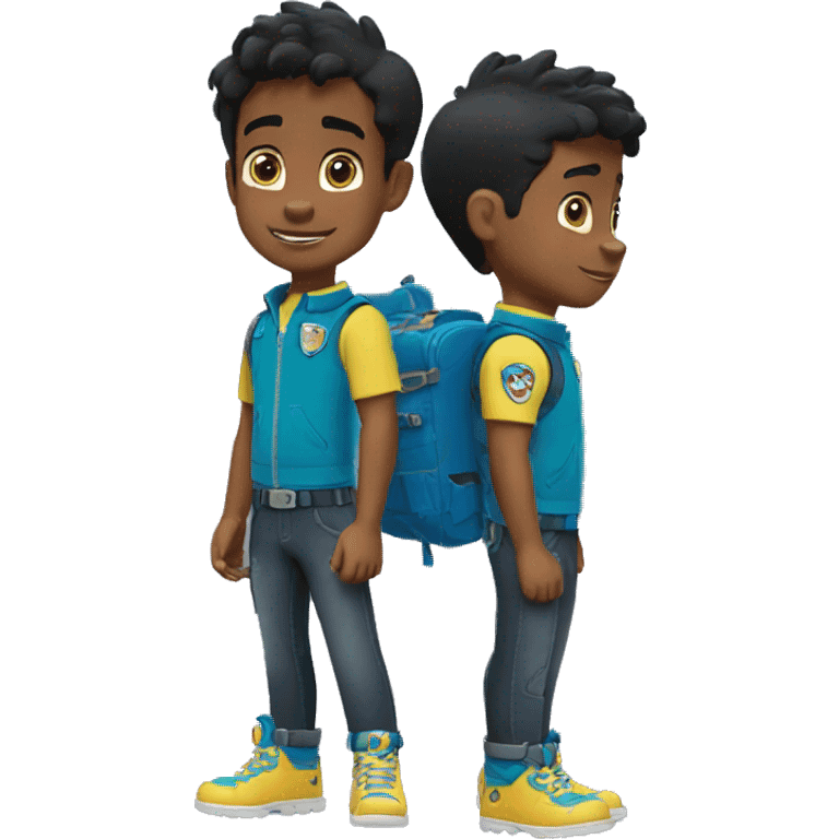 young short hair black boy paw patrol emoji