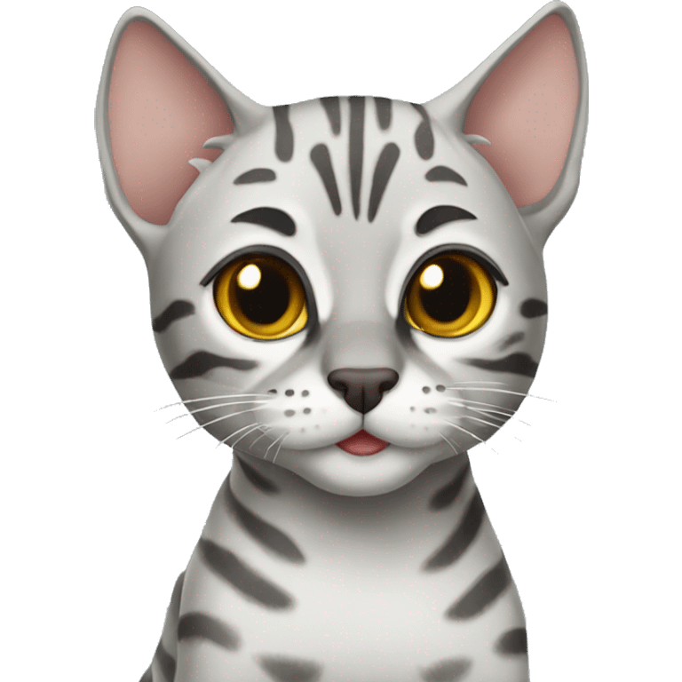 Silver bengal cat emoji