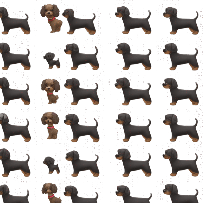 Black schnauzer with pointer ears and brown toy poodle emoji