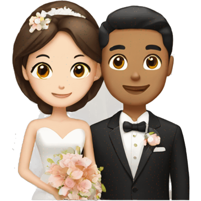 Brown newly weds in Japan  emoji