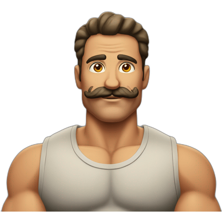 Muscles mustache expressive Cuban man emoji