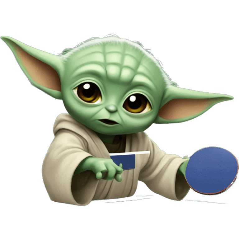 Baby Yoda playing table tennis  emoji