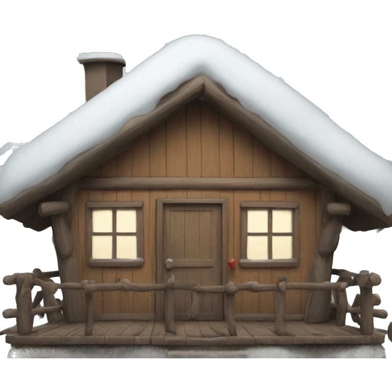 Cabin with snow on the roof emoji