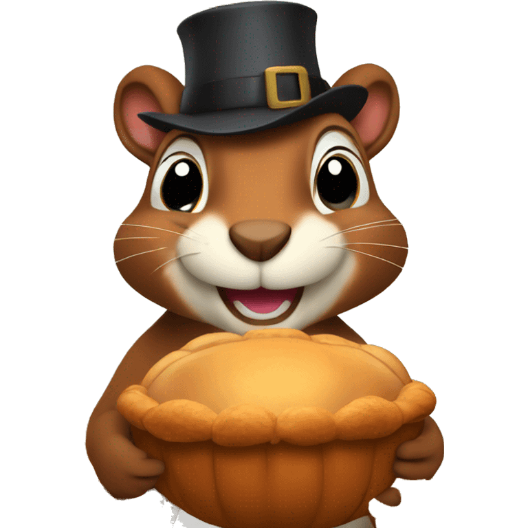 Squirrels celebrating thanksgiving  emoji